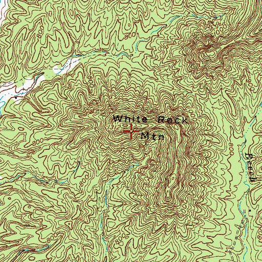 Topographic Map of White Rock Mountain, KY