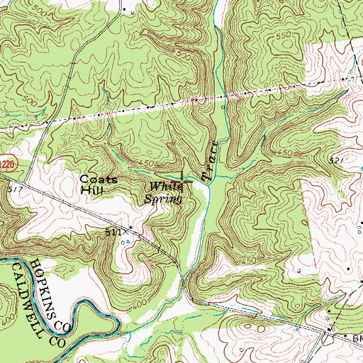 Topographic Map of White Spring, KY