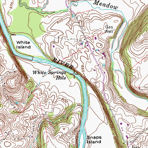Topographic Map of White Springs Hole, KY