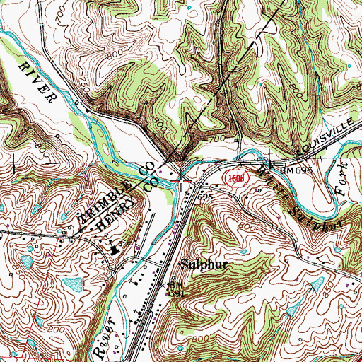 Topographic Map of White Sulphur Fork, KY