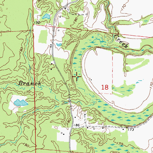 Topographic Map of Johnny Branch, AR