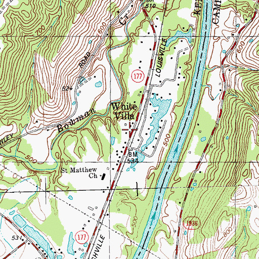 Topographic Map of White Villa, KY