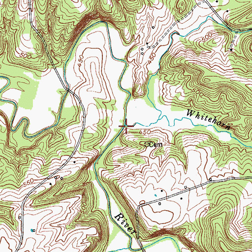 Topographic Map of Whitehorn Creek, KY