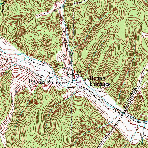 Topographic Map of Whitehouse Hollow, KY
