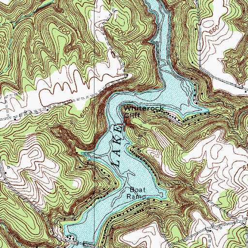 Topographic Map of Whiterock Cliff, KY