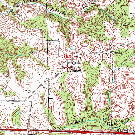 Topographic Map of Whites Chapel, KY