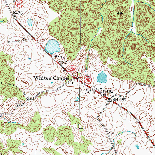 Topographic Map of Whites Chapel, KY