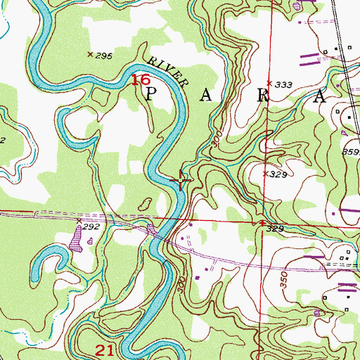 Topographic Map of Johns Branch, AR