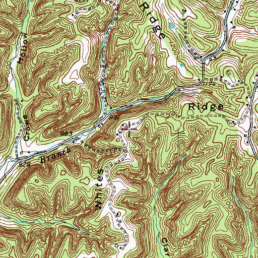 Topographic Map of Whites Ridge, KY