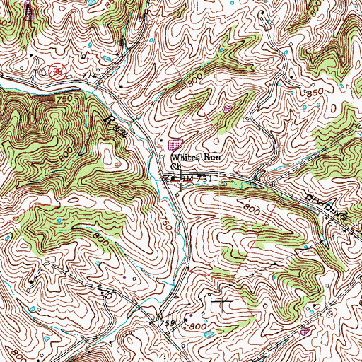 Topographic Map of Whites Run Church, KY