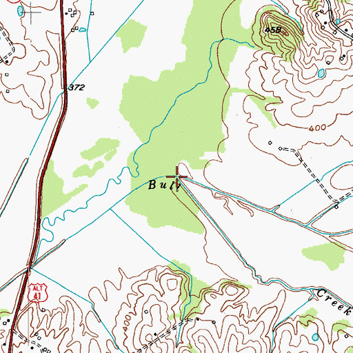 Topographic Map of Whiteside Creek, KY