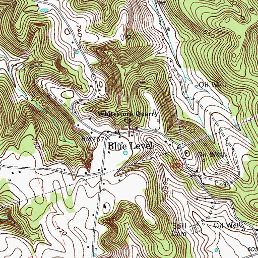 Topographic Map of Whitestone Quarry Baptist Church, KY