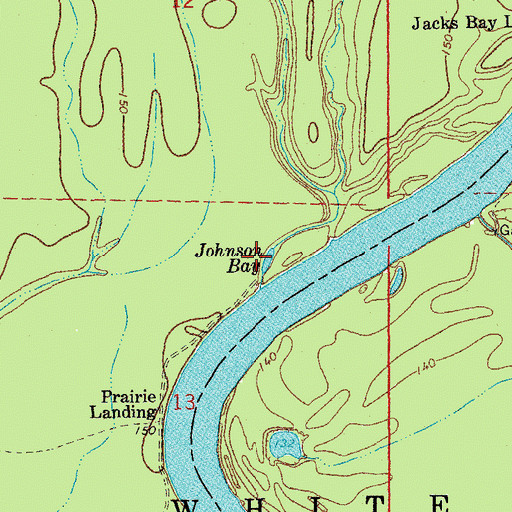 Topographic Map of Johnson Bay, AR