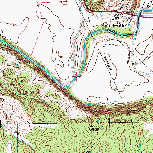 Topographic Map of Whittaker Run, KY