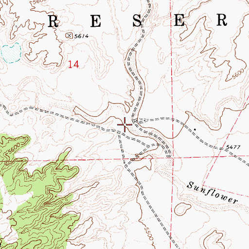 Topographic Map of Gleshbito Wash, AZ
