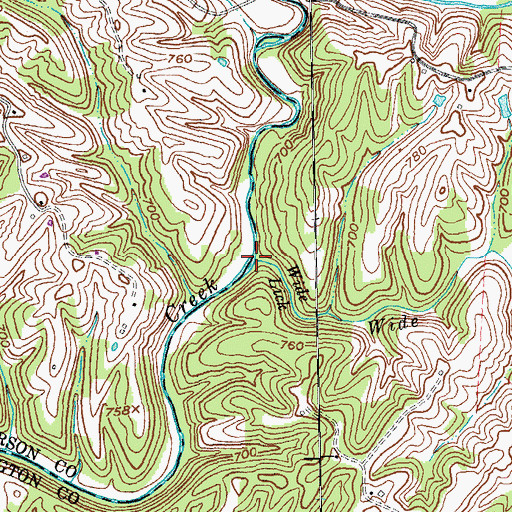 Topographic Map of Wide Lick, KY