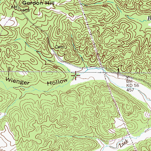 Topographic Map of Wienger Hollow, KY
