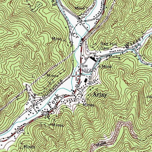 Topographic Map of Wieser Branch, KY