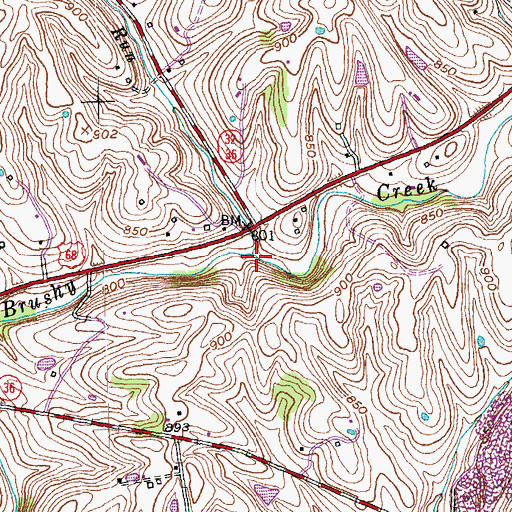 Topographic Map of Wilbur Run, KY