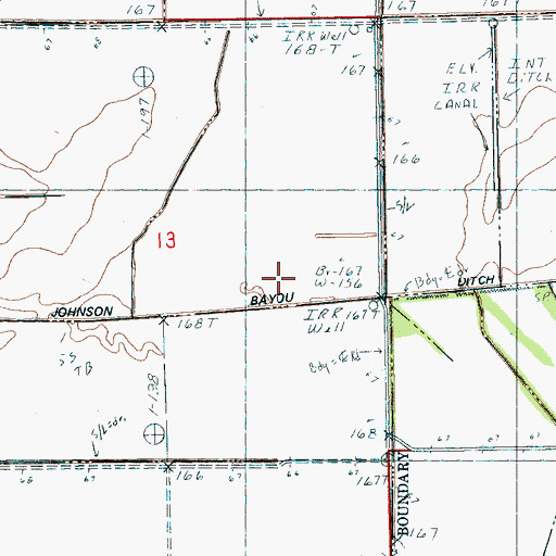 Topographic Map of Johnson Bayou Ditch, AR