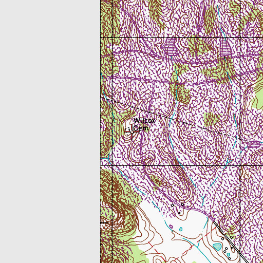 Topographic Map of Wilcox Cemetery, KY