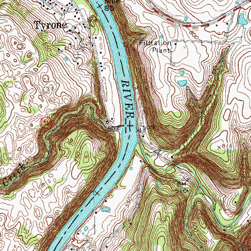 Topographic Map of Wildcat Creek, KY