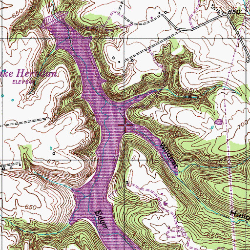 Topographic Map of Wildcat Hollow, KY