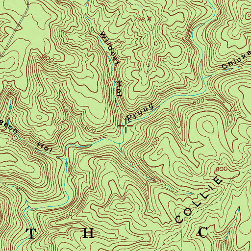 Topographic Map of Wildcat Hollow, KY