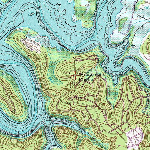 Topographic Map of Wilderness Road, KY