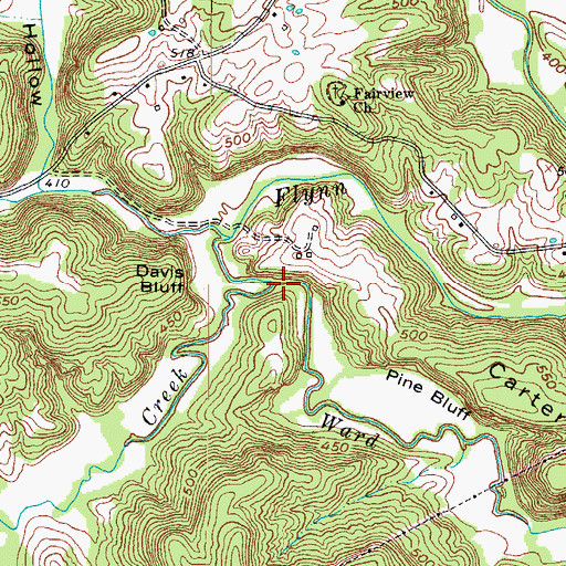 Topographic Map of Wiley Creek, KY