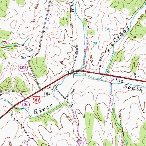 Topographic Map of Wilkins Creek, KY