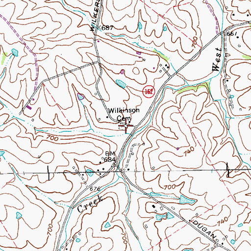 Topographic Map of Wilkinson Cemetery, KY
