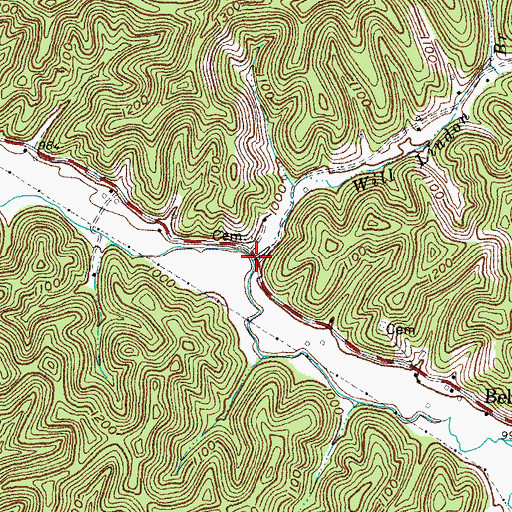 Topographic Map of Will Lindon Branch, KY