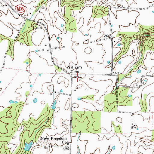 Topographic Map of William Cemetery, KY