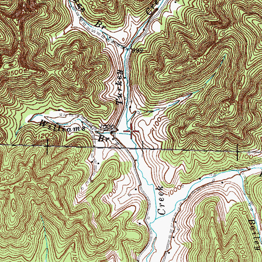 Topographic Map of Williams Branch, KY