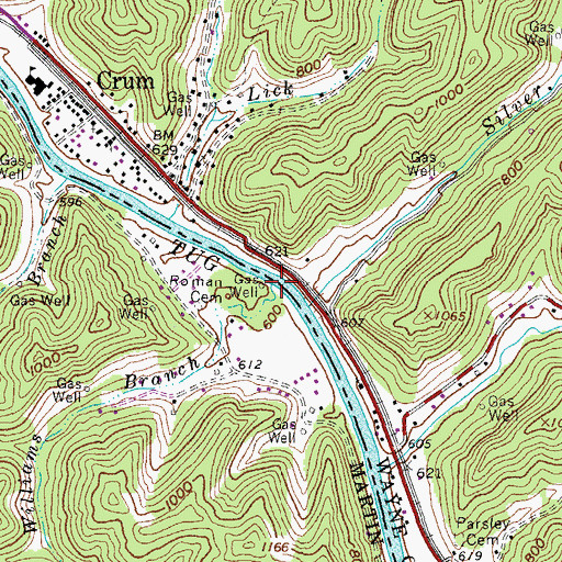 Topographic Map of Williams Branch, KY
