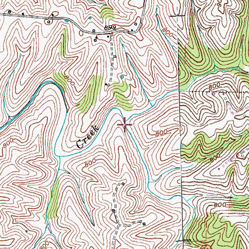 Topographic Map of Williams Branch, KY