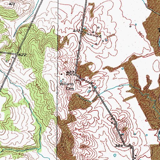 Topographic Map of Williams Cemetery, KY