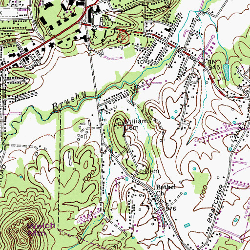 Topographic Map of Williams Cemetery, KY