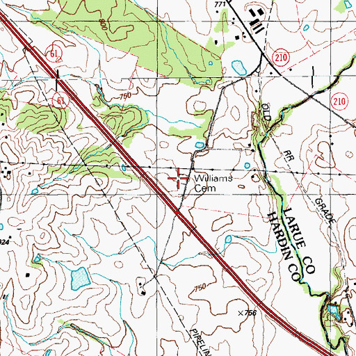 Topographic Map of Williams Cemetery, KY