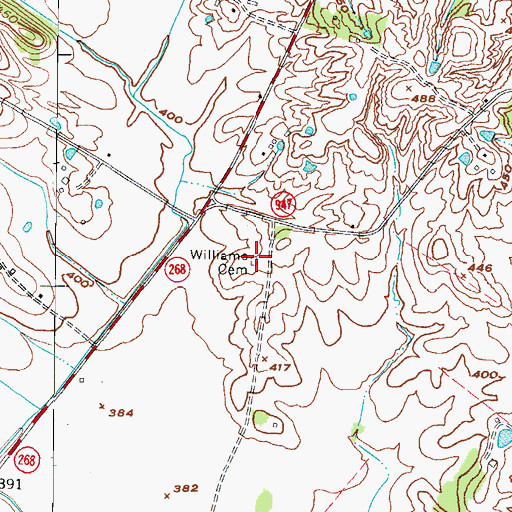 Topographic Map of Williams Cemetery, KY