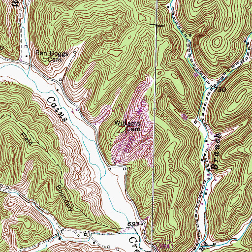 Topographic Map of Williams Cemetery, KY