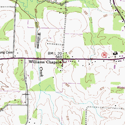 Topographic Map of Williams Chapel, KY