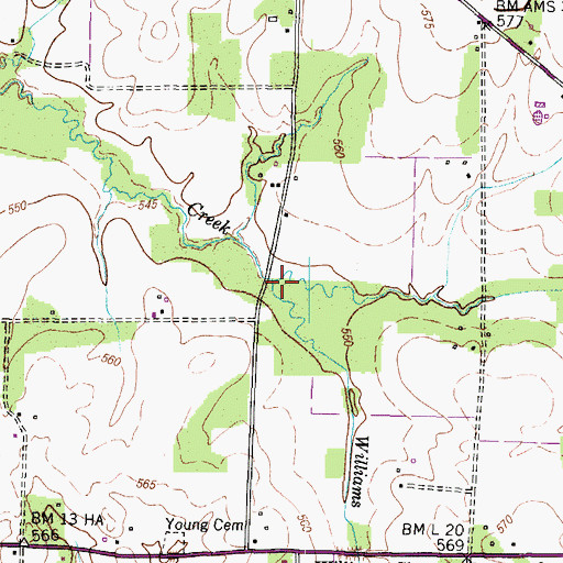 Topographic Map of Williams Creek, KY