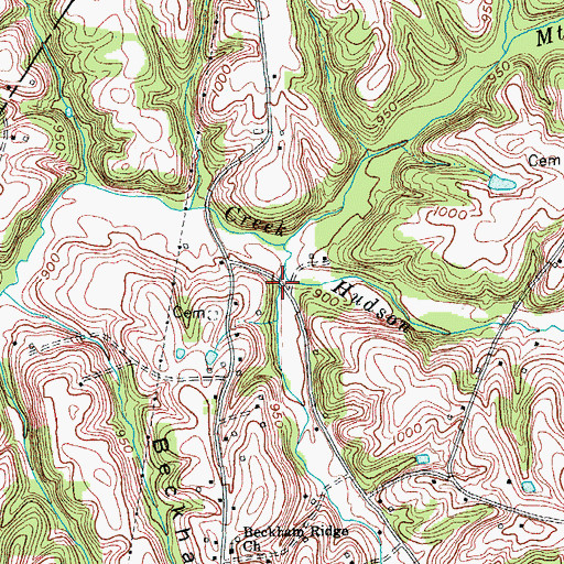 Topographic Map of Williams Creek, KY