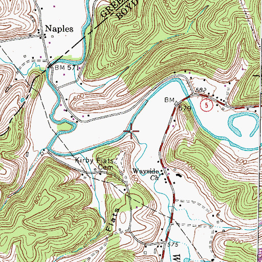 Topographic Map of Williams Creek, KY