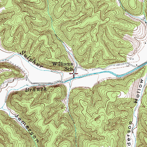 Topographic Map of Williams School, KY