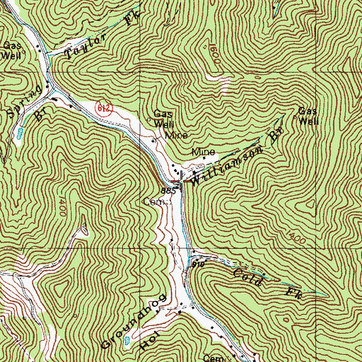 Topographic Map of Williamson Branch, KY
