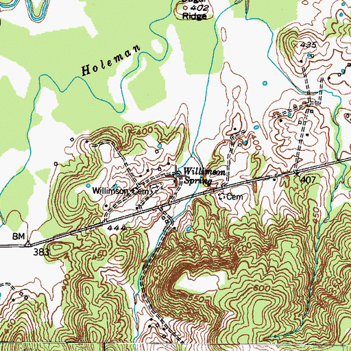 Topographic Map of Willimson Spring, KY