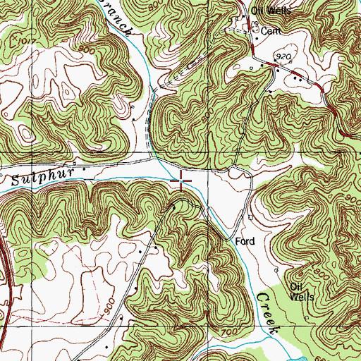 Topographic Map of Willis Branch, KY